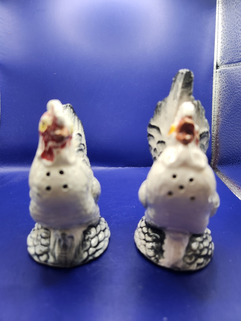 Vintage Japanese Ceramic Hen & Rooster Salt and Pepper Shaker Set